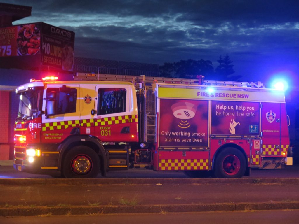 Fire and Rescue NSW firefighter at scene