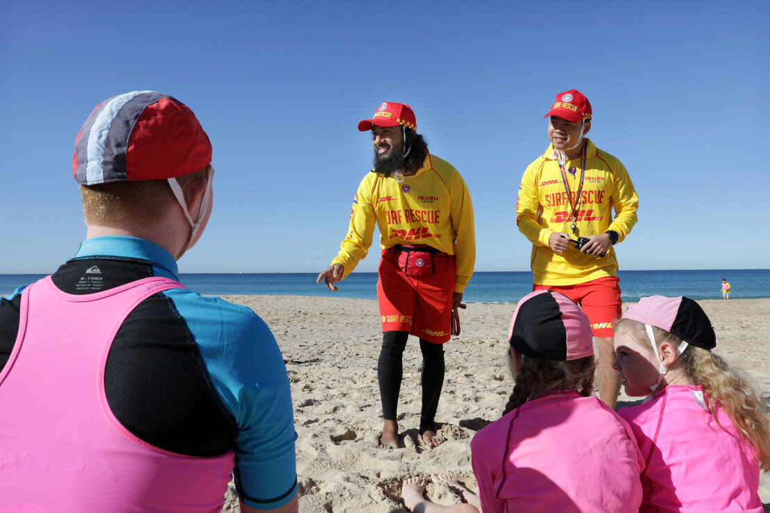 Surf Life Saving NSW patrol on the beach
